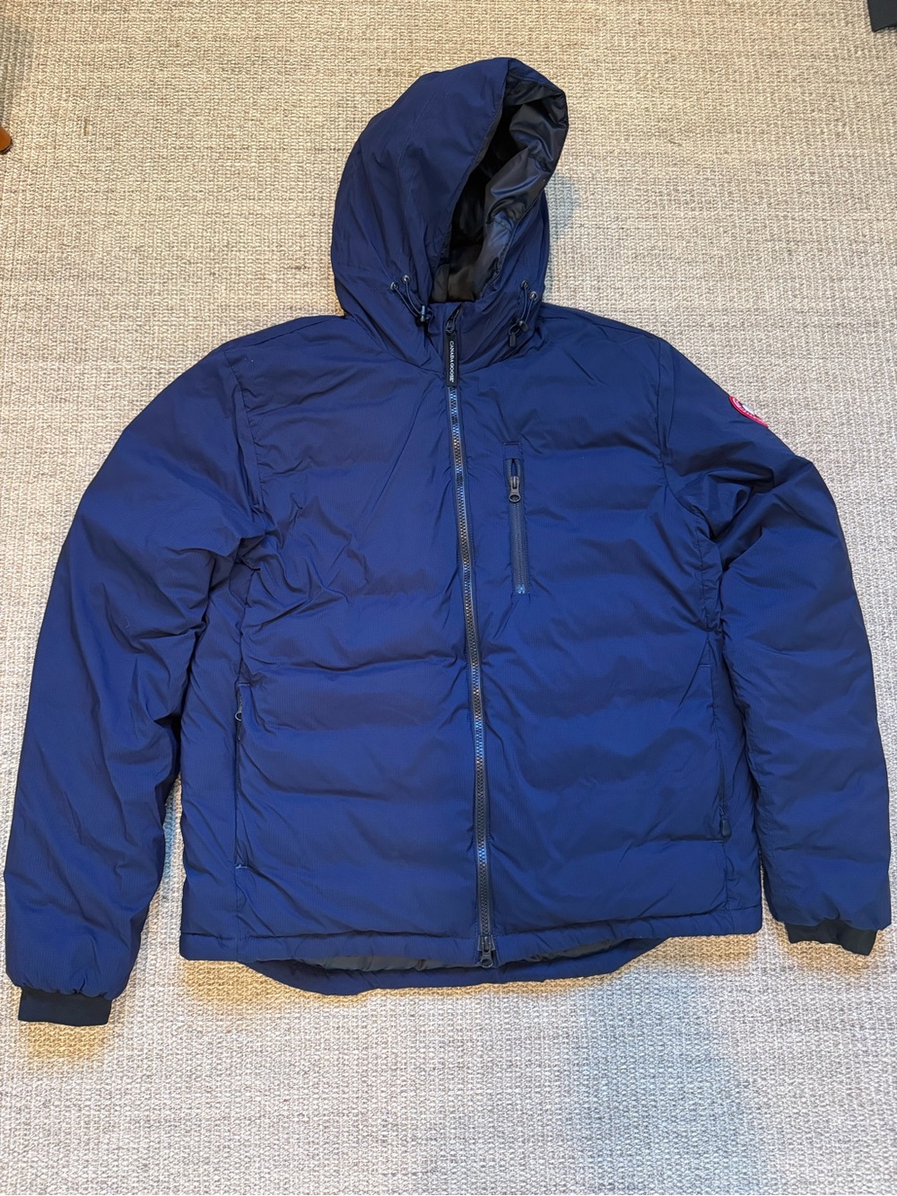 Canada Goose Men’s Lodge Navy Hooded Puffer Jacket Size L
